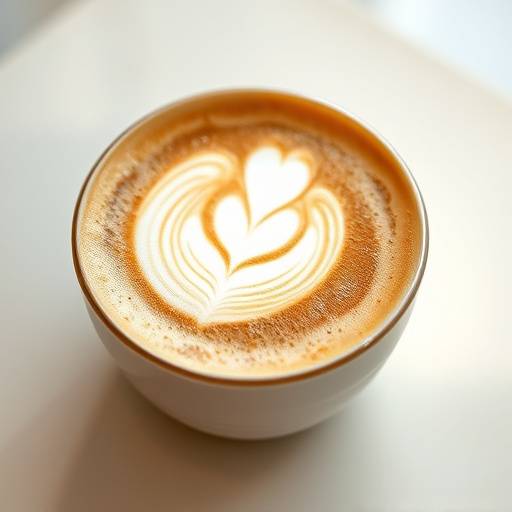 A creamy latte with delicate latte art on top