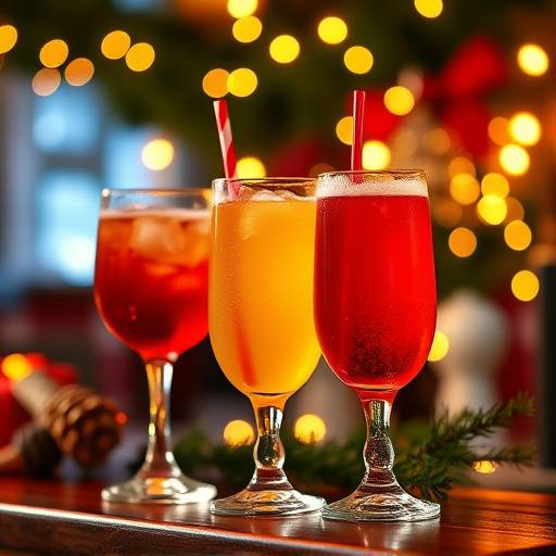A festive holiday banner advertising special holiday drinks