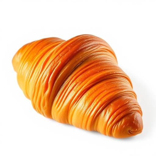 A freshly baked, golden brown croissant