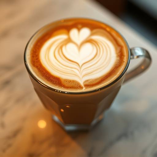 A perfectly poured latte with latte art