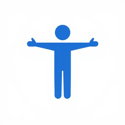 Accessibility icon representing a person with arms outstretched within a circle.