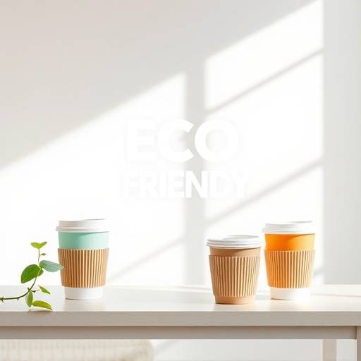 An eco-friendly promotion banner featuring reusable cups