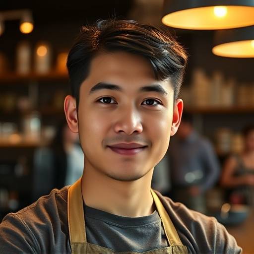 Portrait of Kevin Nguyen, Head Barista at The Daily Grind Cafe